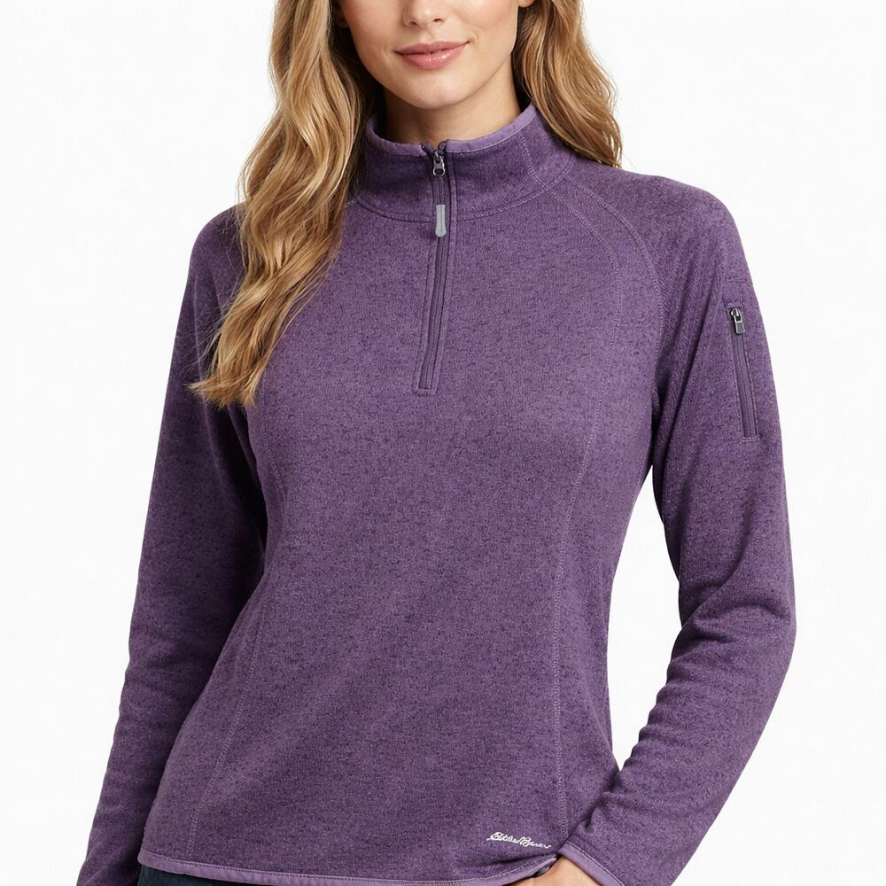 Eddie Bauer Quarter Zip Fleece Purple Size Small